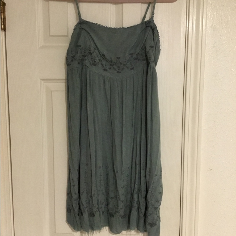 Vintage Gorgeous Free People Green Summer Dress